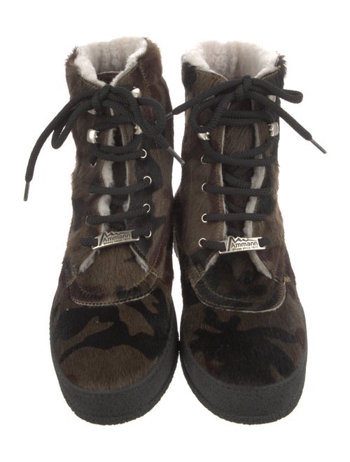 Ammann Town Ponyhair Camouflage Print Lace-Up Boots