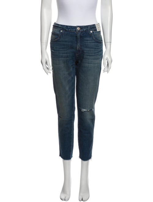 AMO Mid-Rise Straight Leg Jeans Blue