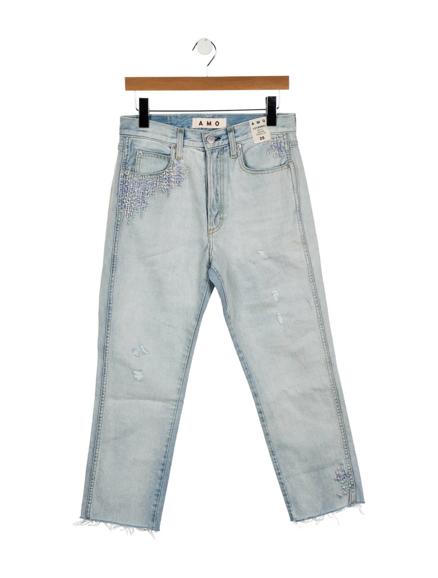 AMO High-Rise Straight Leg Jeans