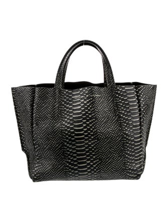 Ampersand As Apostrophe Embossed Leather Top Handle Bag