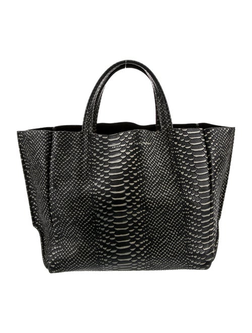 Ampersand As Apostrophe Embossed Leather Top Handle Bag