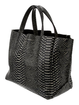 Ampersand As Apostrophe Embossed Leather Top Handle Bag