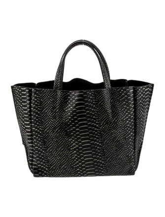 Ampersand As Apostrophe Embossed Leather Top Handle Bag