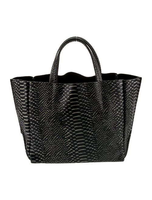 Ampersand As Apostrophe Embossed Leather Top Handle Bag