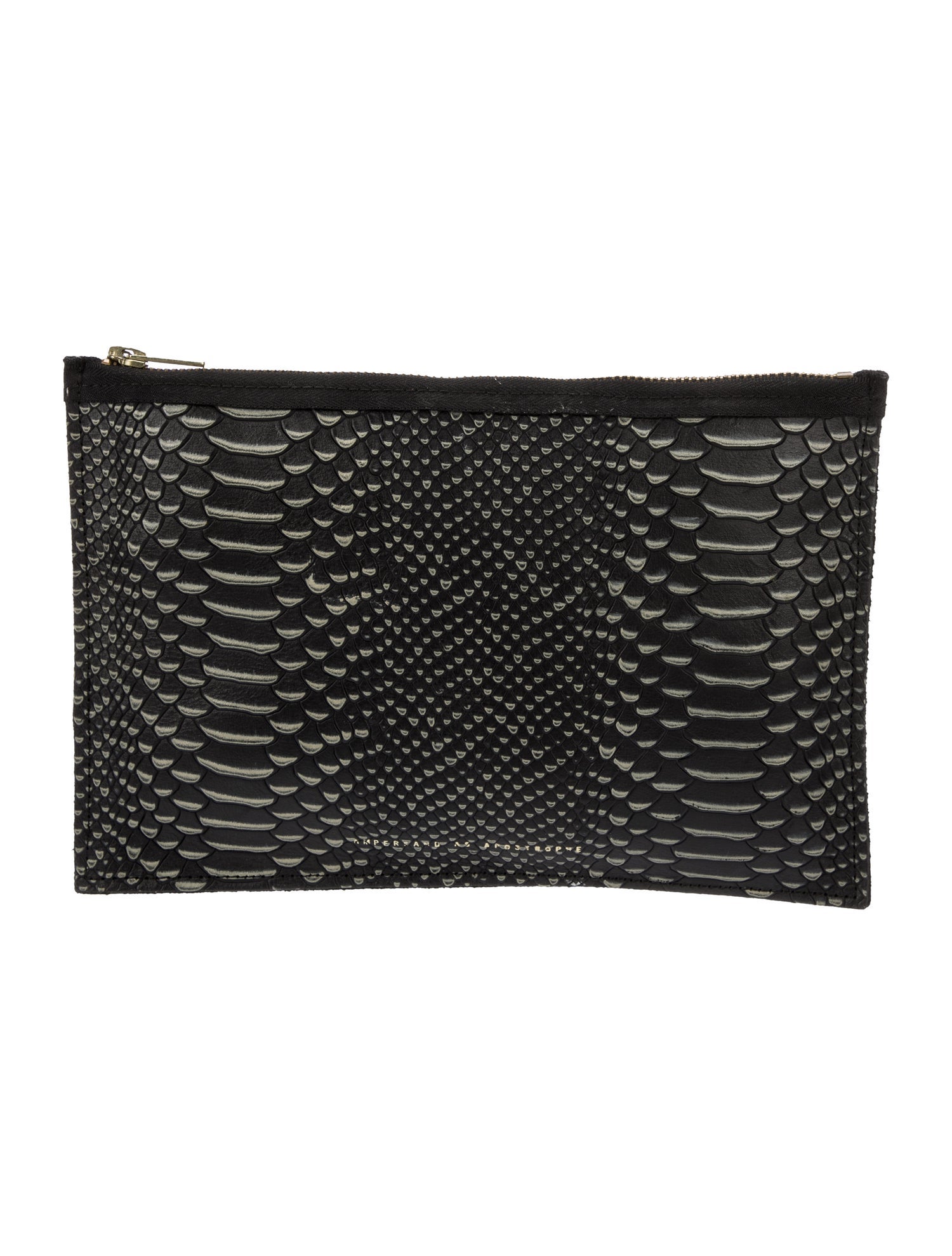 Ampersand As Apostrophe Embossed Leather Clutch