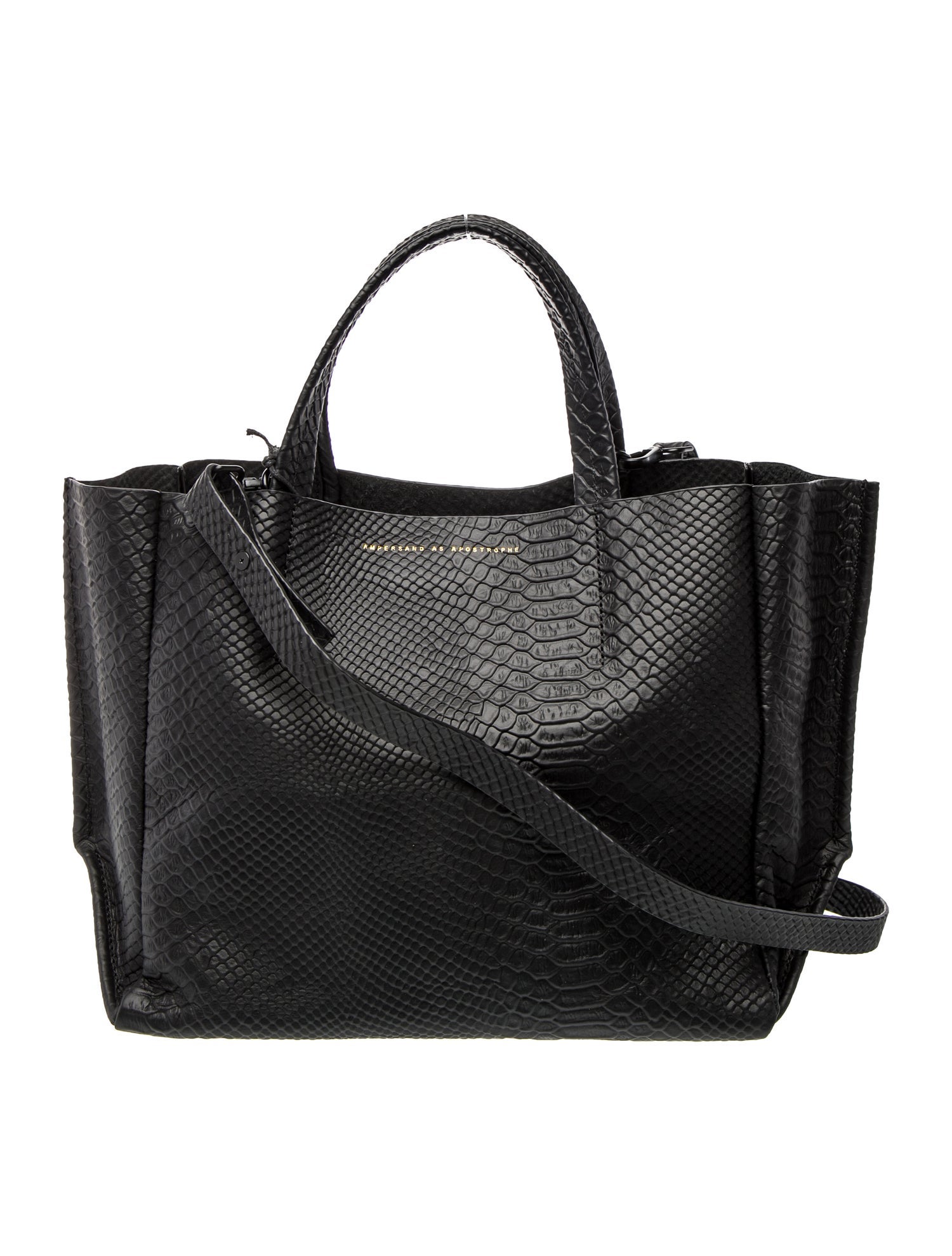 Ampersand As Apostrophe Embossed Leather Tote