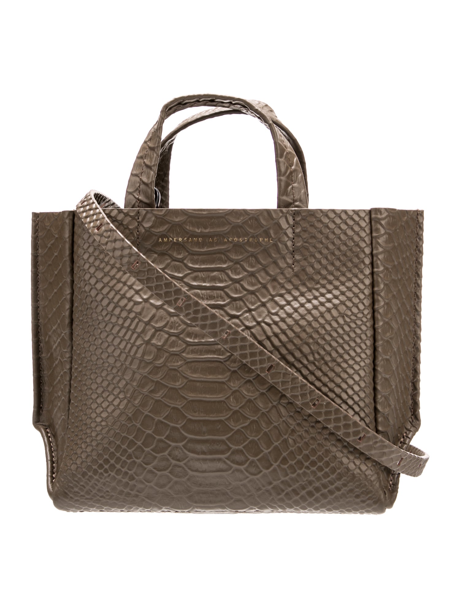 Ampersand As Apostrophe Embossed Leather Shoulder Bag w/ Tags