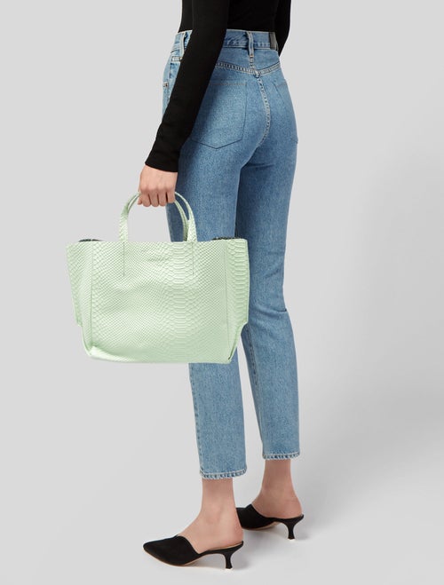 Ampersand As Apostrophe Embossed Leather Tote