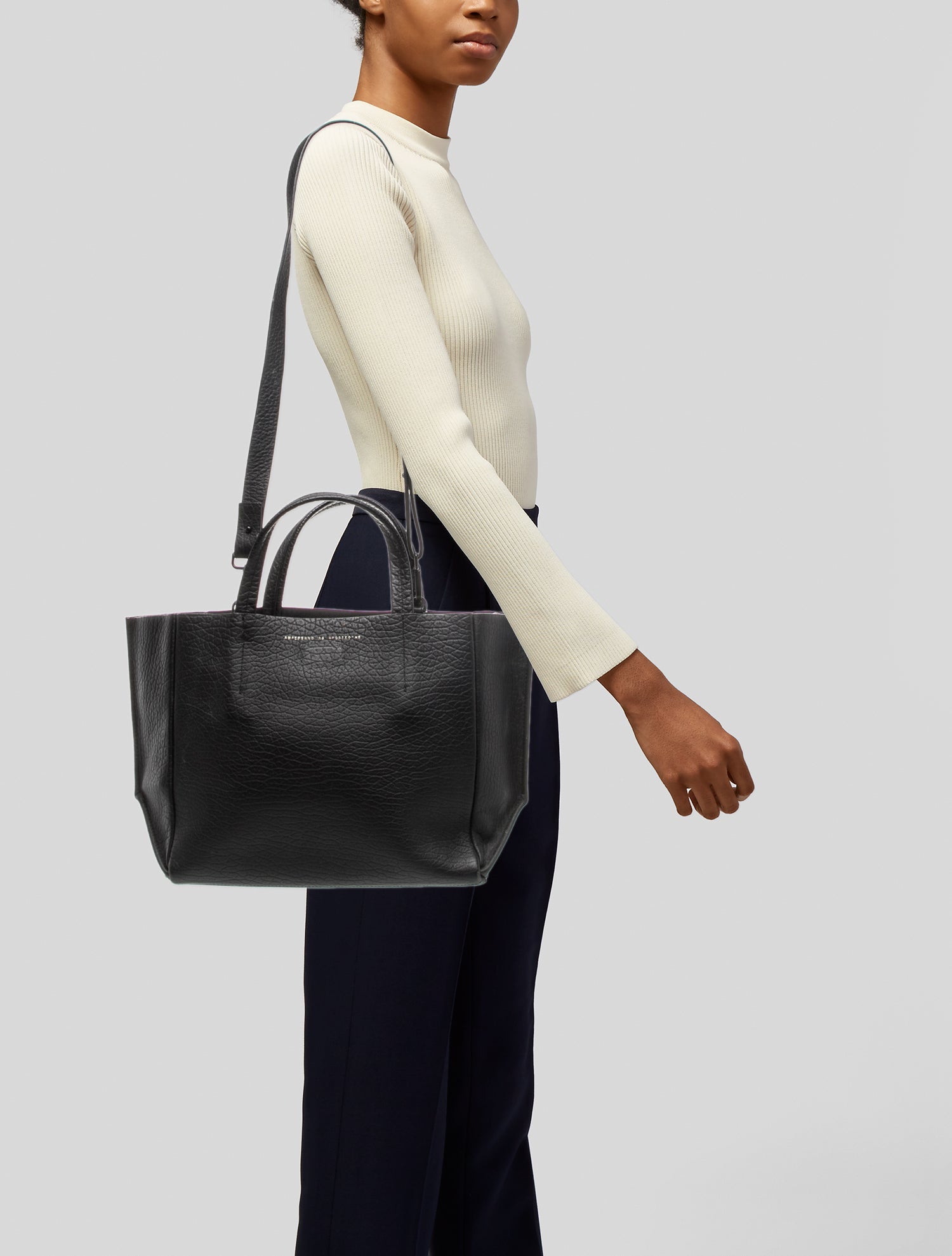 Ampersand As Apostrophe Leather Top Handle Bag - Black Handle Bags