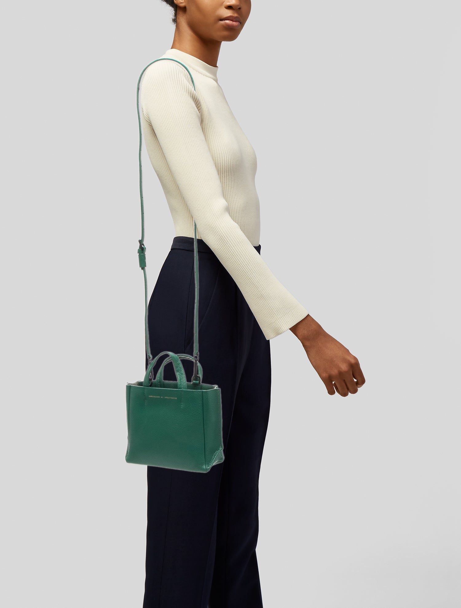 Ampersand As Apostrophe Leather Top Handle Bag - Green Handle Bags