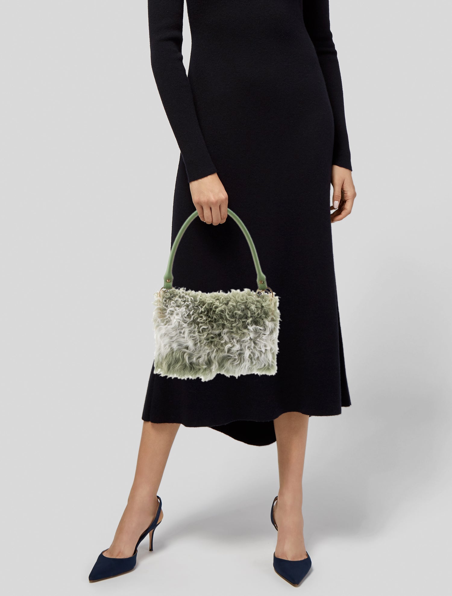 Apede Mod Shearling Top Handle Bag