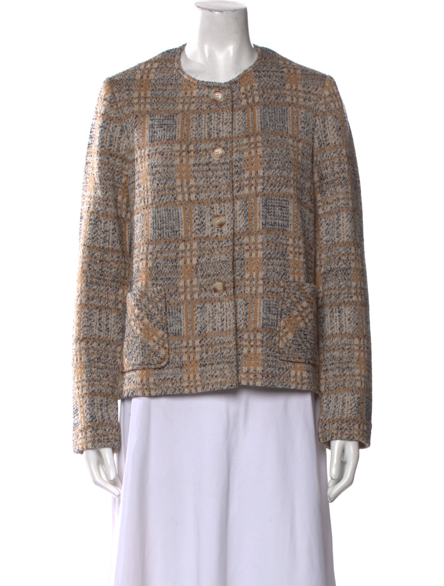 Amina Rubinacci Wool Tweed Pattern Evening Jacket