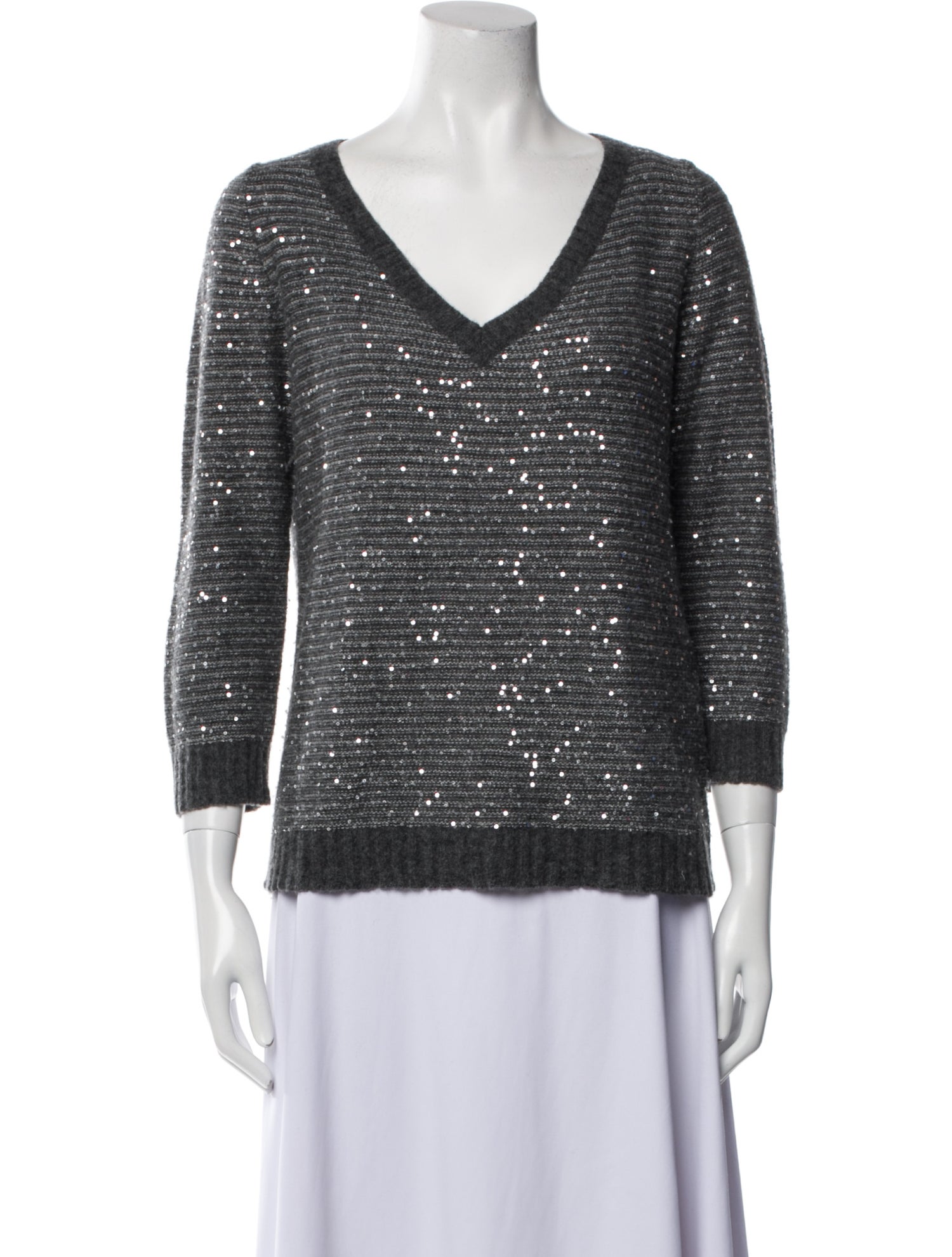 Amina Rubinacci Silk V-Neck Sweater