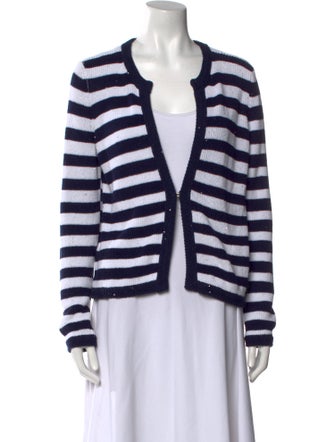 Amina Rubinacci Striped Open Front Sweater