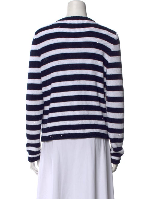 Amina Rubinacci Striped Open Front Sweater