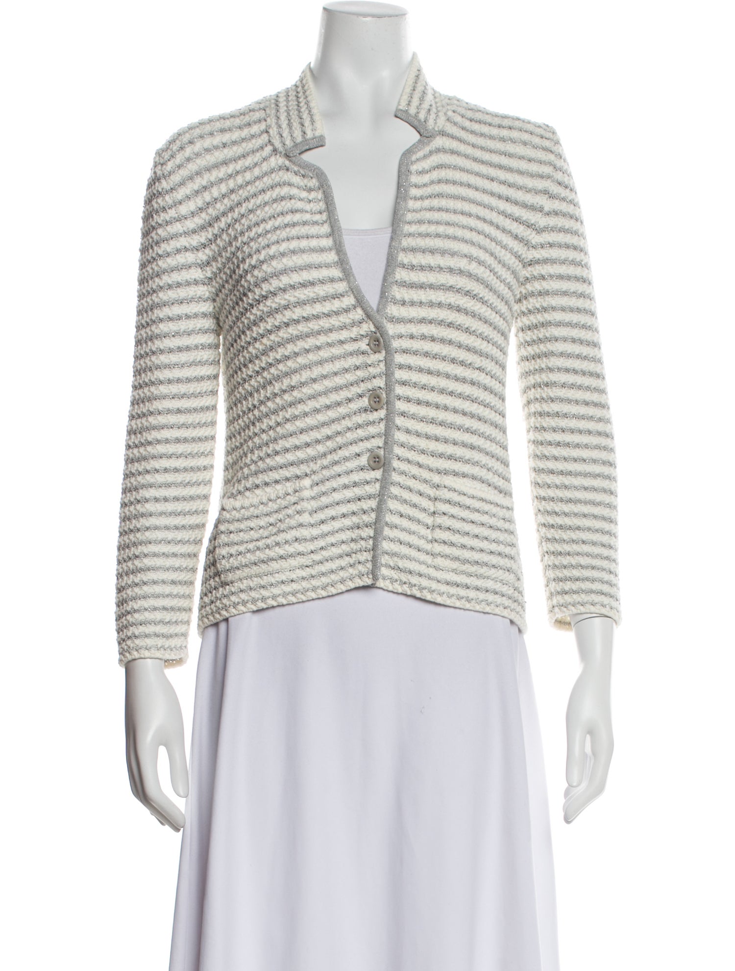 Amina Rubinacci Striped V-Neck Sweater