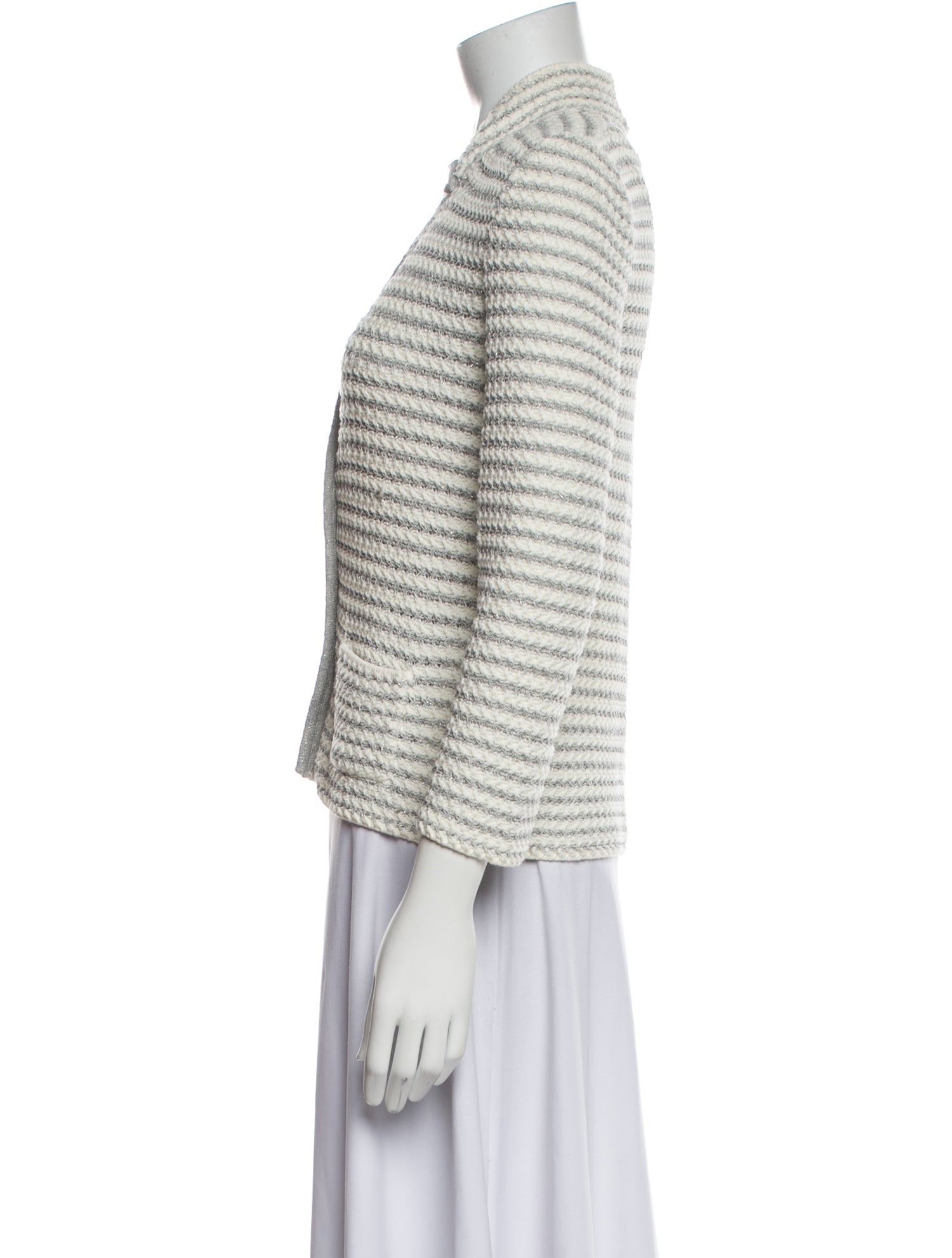 Amina Rubinacci Striped V-Neck Sweater