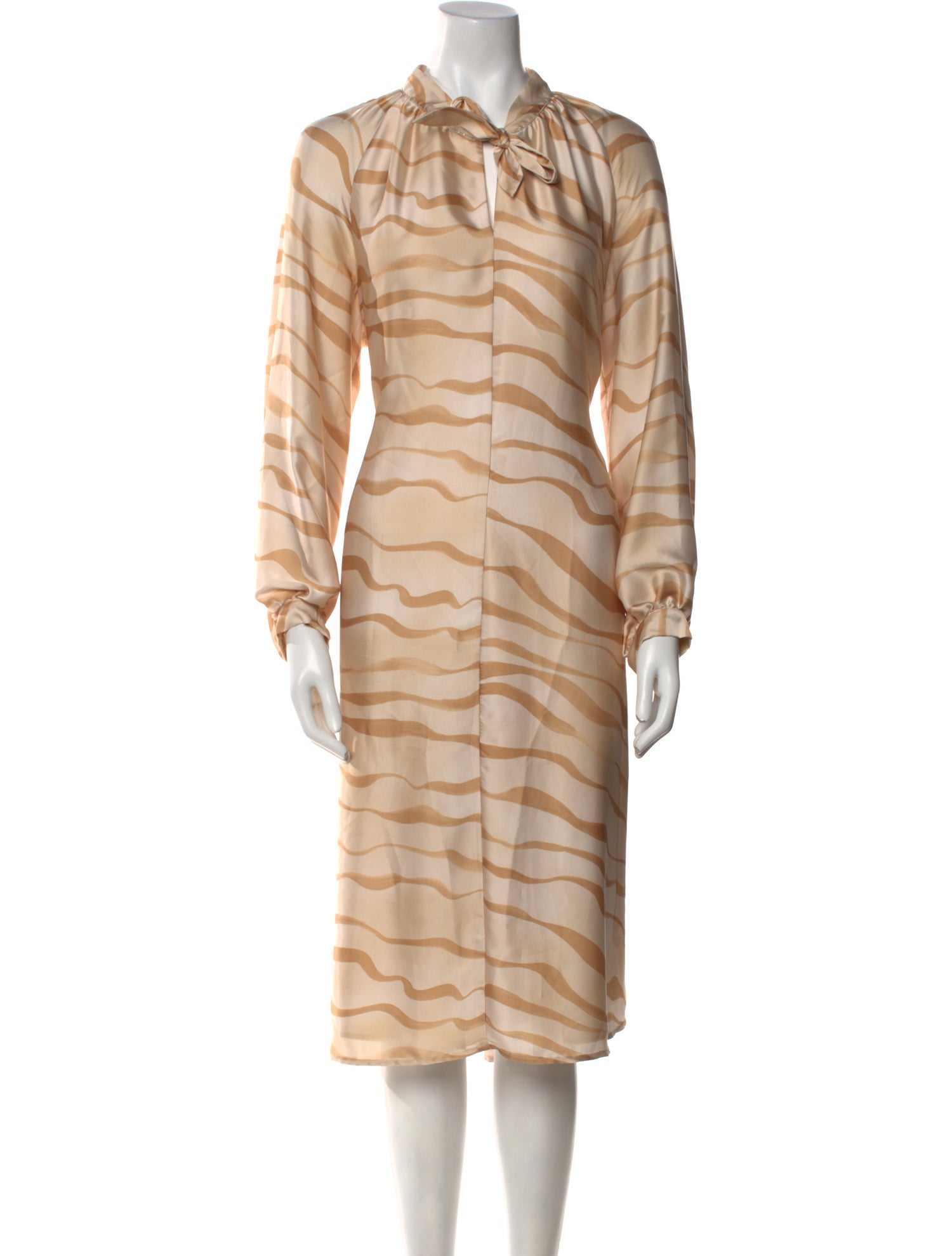 Amina Rubinacci Striped Midi Length Dress