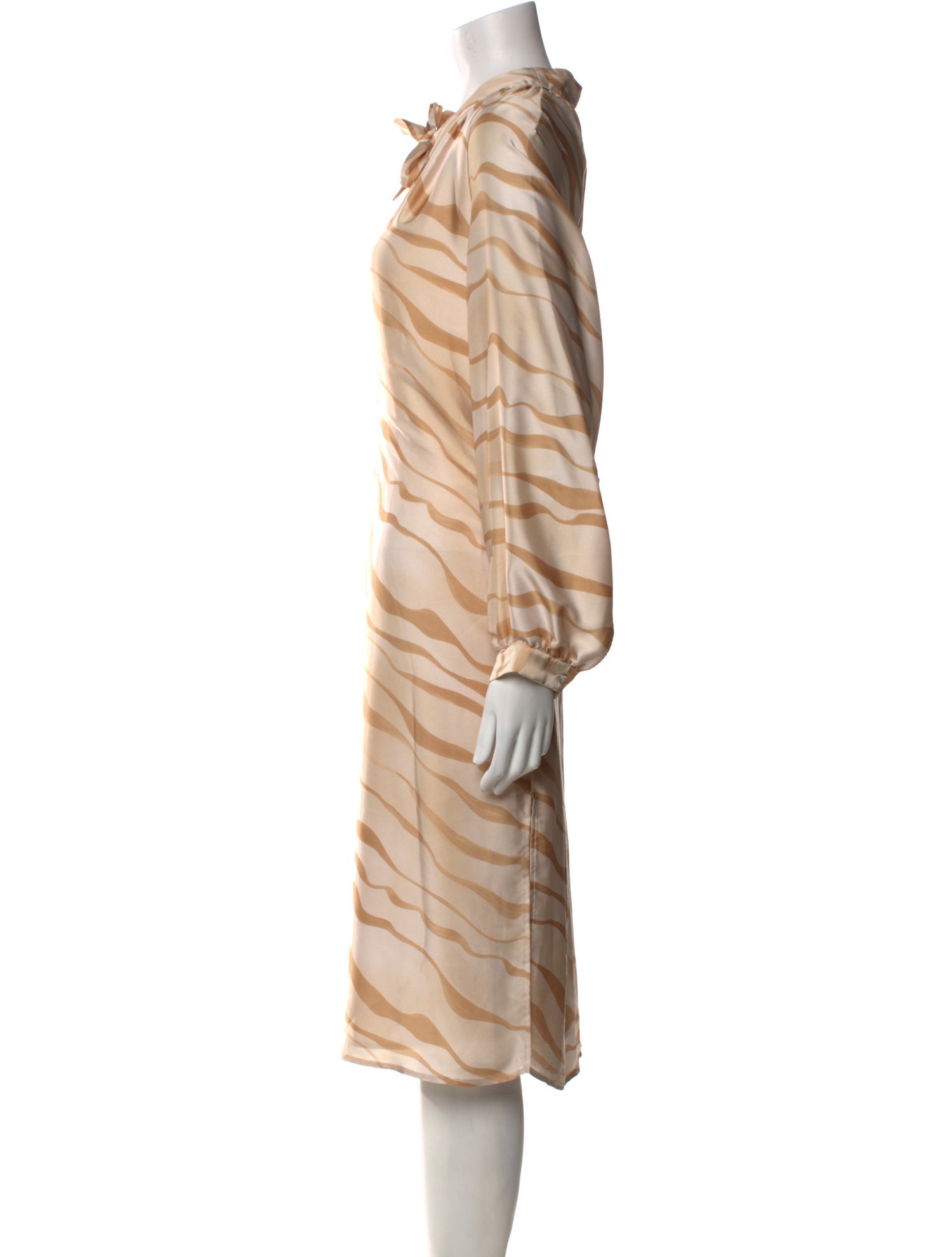 Amina Rubinacci Striped Midi Length Dress