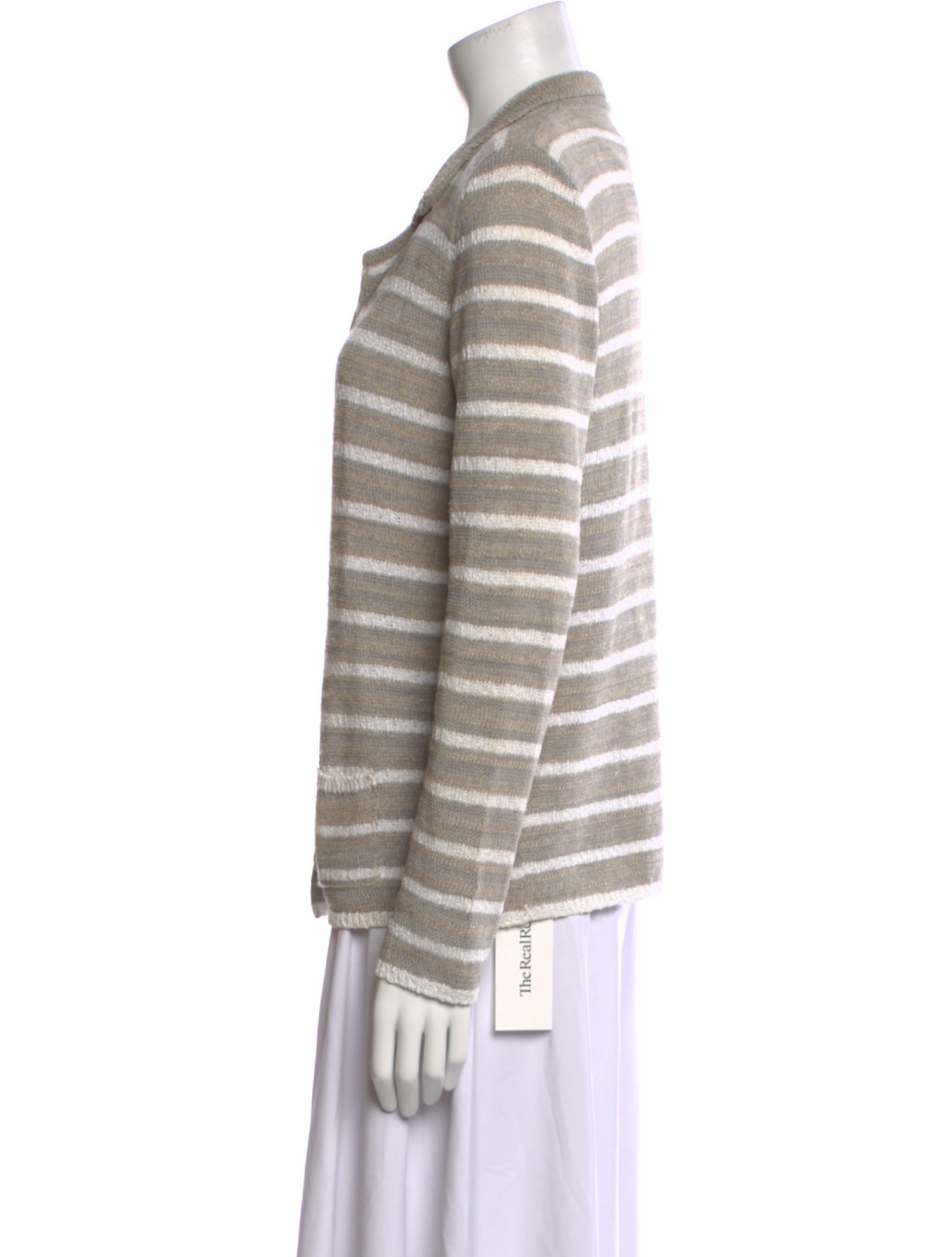 Amina Rubinacci Striped V-Neck Sweater