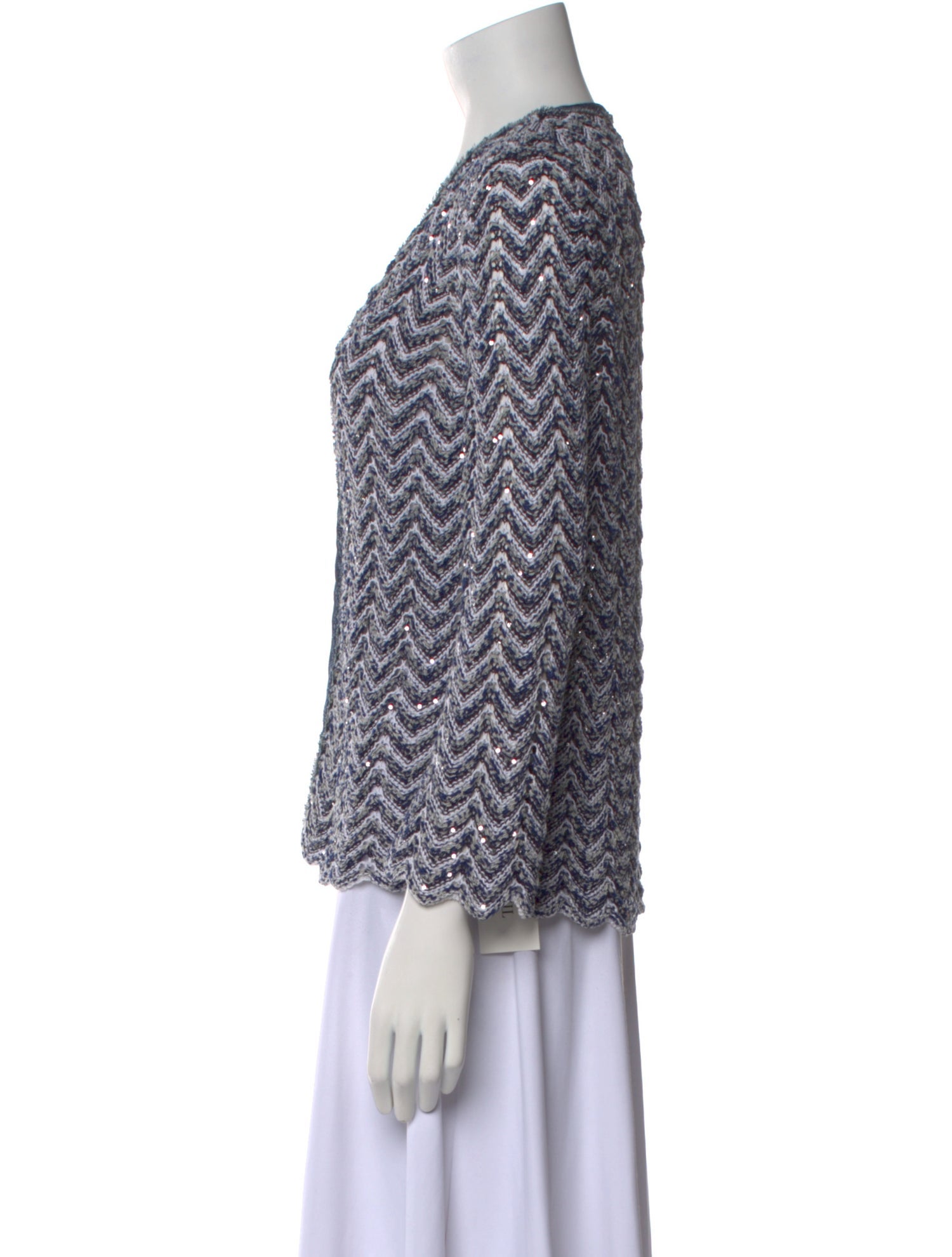 Amina Rubinacci Printed V-Neck Sweater