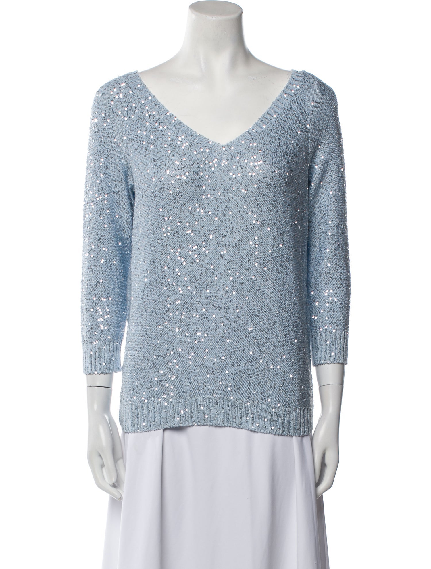 Amina Rubinacci Silk V-Neck Sweater