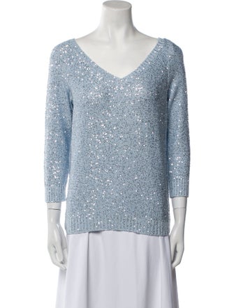 Amina Rubinacci Silk V-Neck Sweater