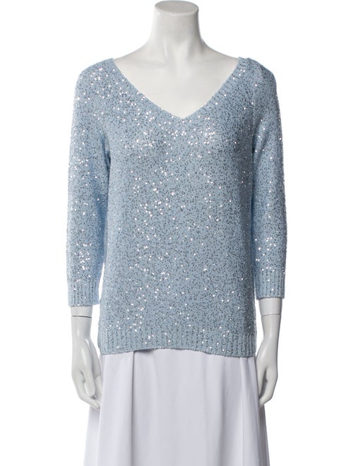 Amina Rubinacci Silk V-Neck Sweater