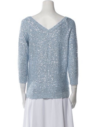 Amina Rubinacci Silk V-Neck Sweater