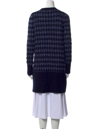 Amina Rubinacci Printed Plunge Neckline Sweater