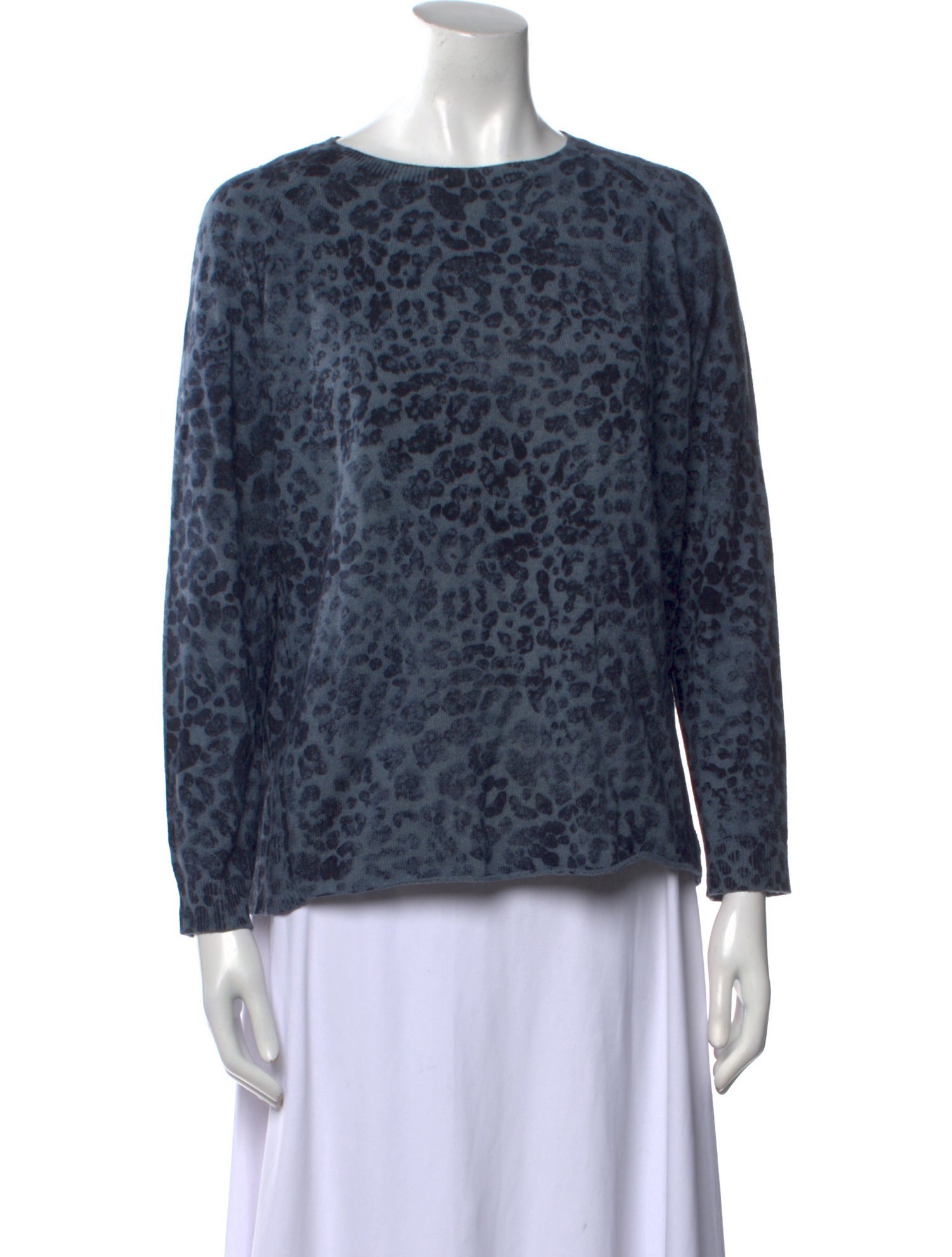 Amina Rubinacci Animal Print Bateau Neckline Sweater