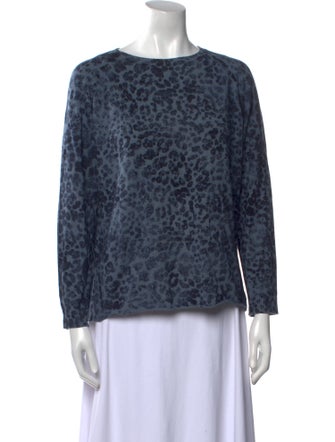 Amina Rubinacci Animal Print Bateau Neckline Sweater