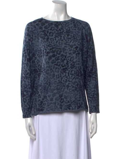 Amina Rubinacci Animal Print Bateau Neckline Sweater