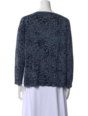 Amina Rubinacci Animal Print Bateau Neckline Sweater