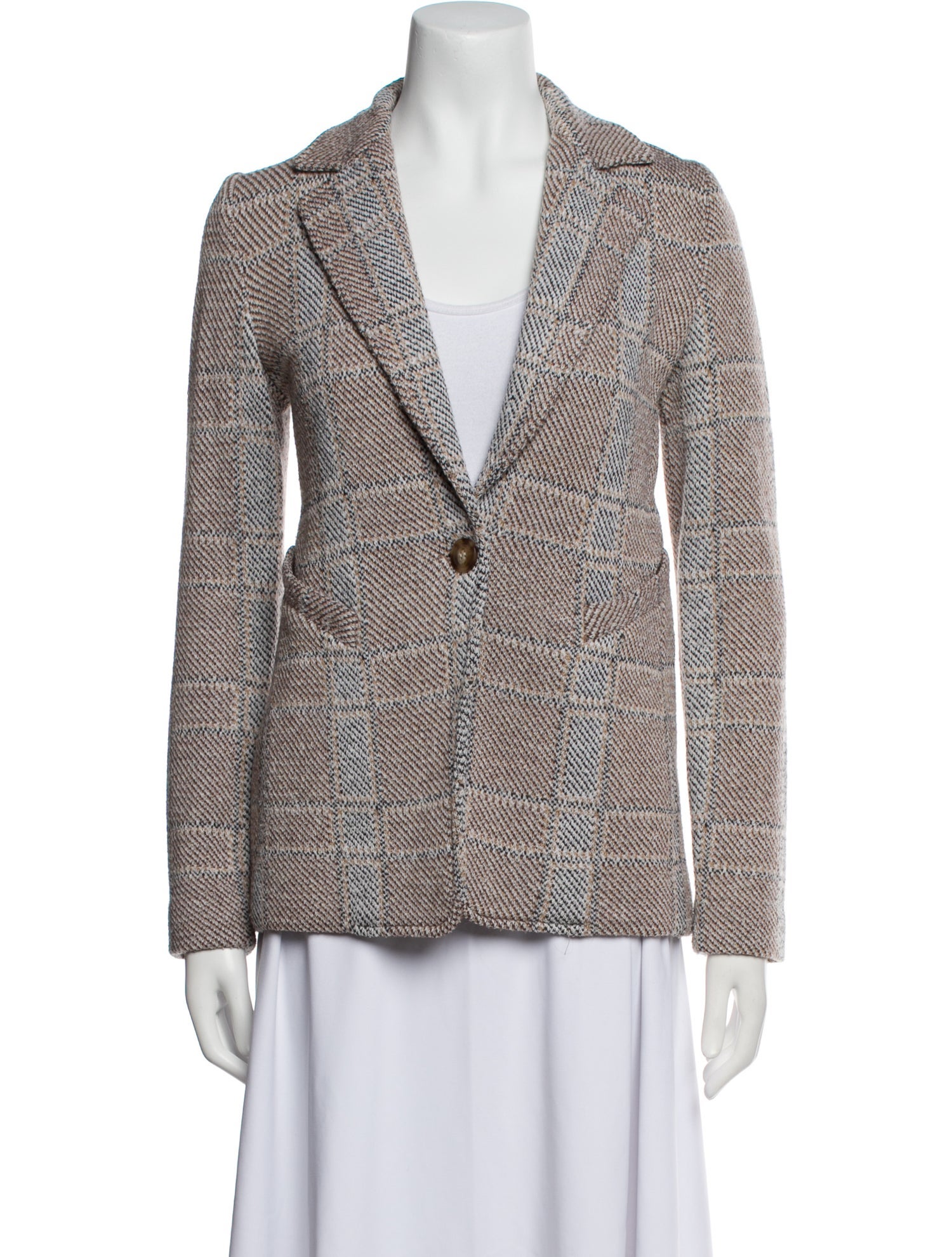 Amina Rubinacci Tweed Pattern Blazer