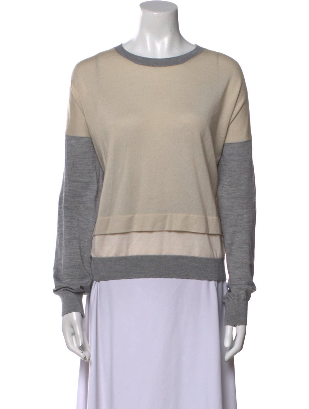 Amina Rubinacci Pullover Neutrals Colorblock Patt… - image 1