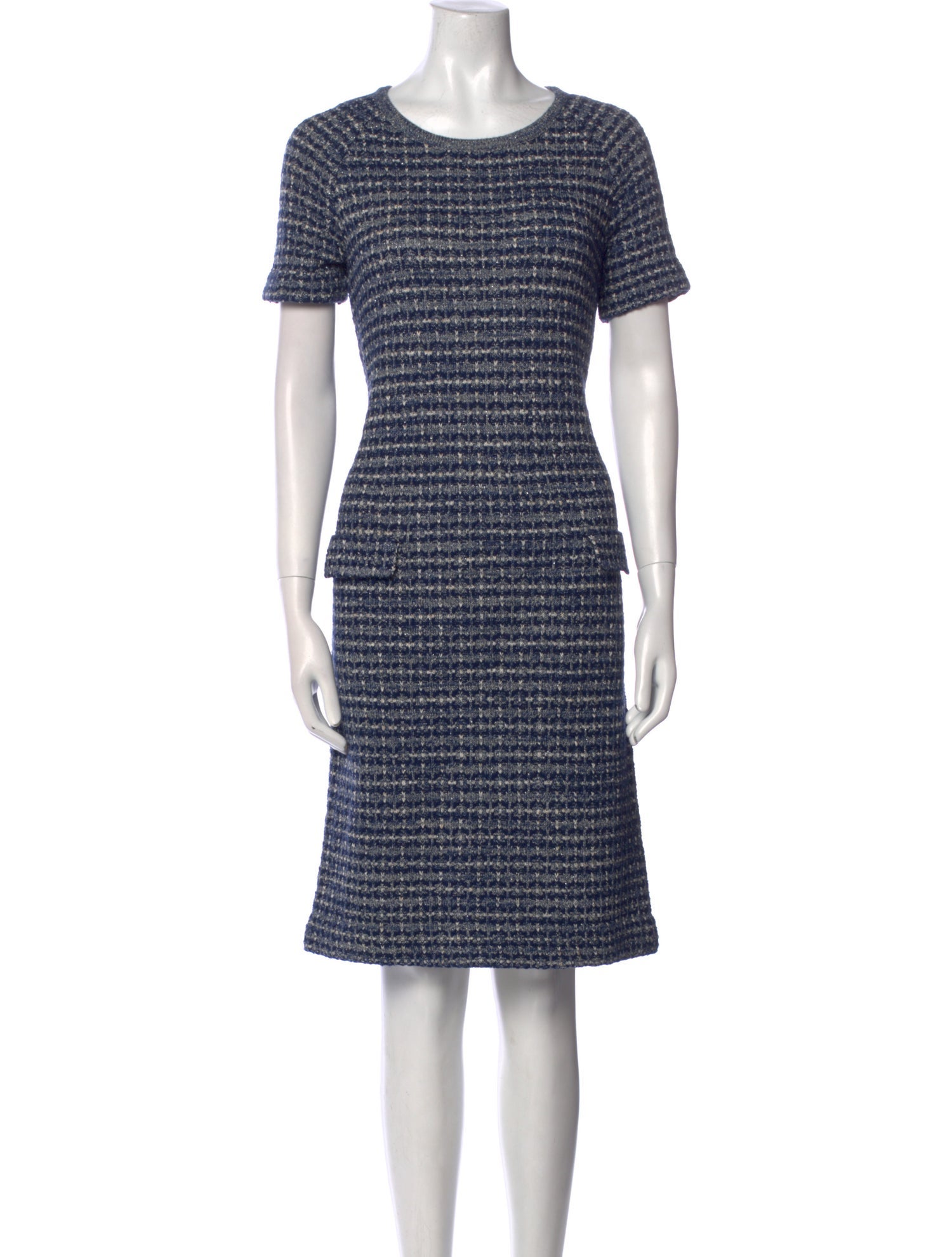 Amina Rubinacci Tweed Pattern Knee-Length Dress