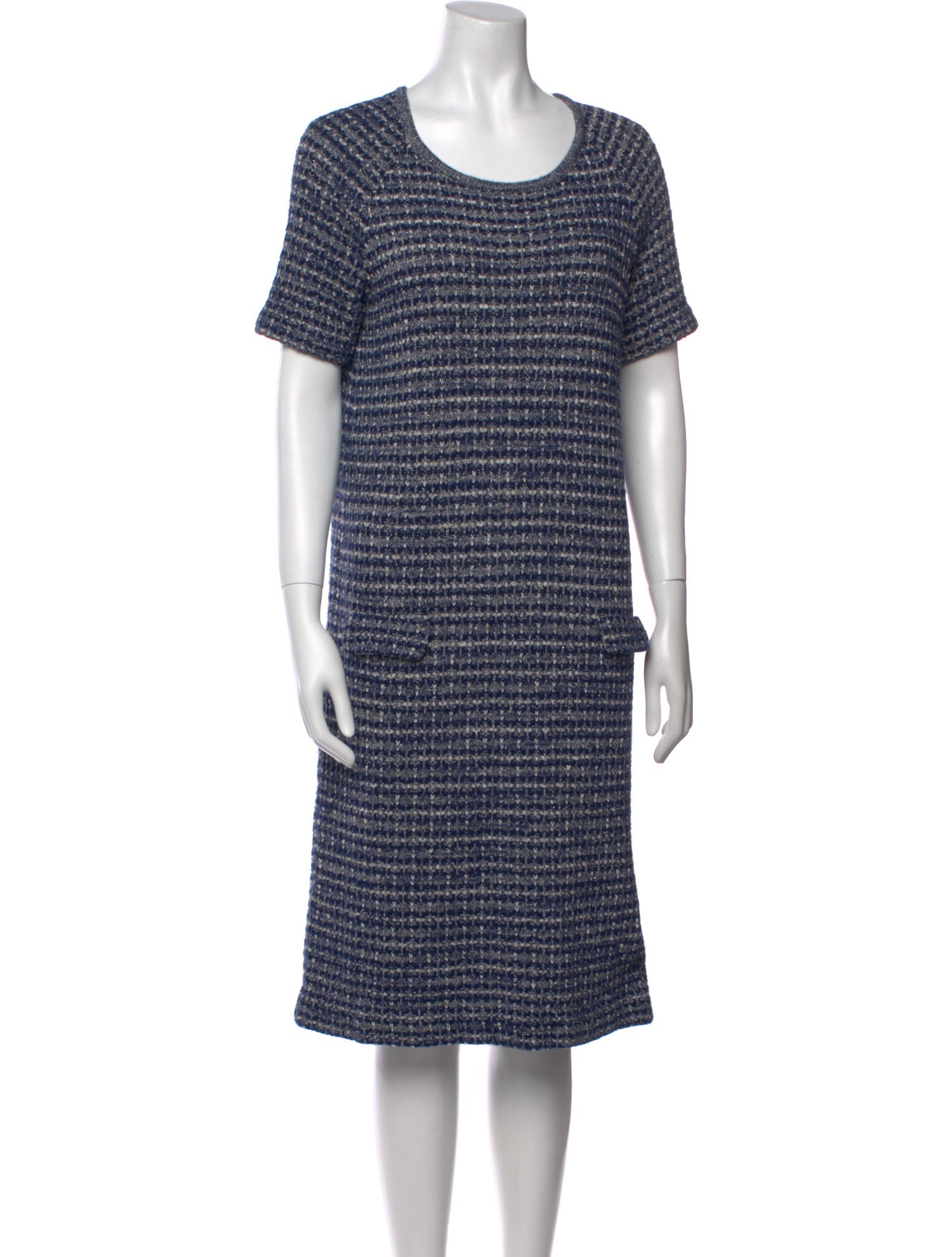 Amina Rubinacci Tweed Pattern Knee-Length Dress