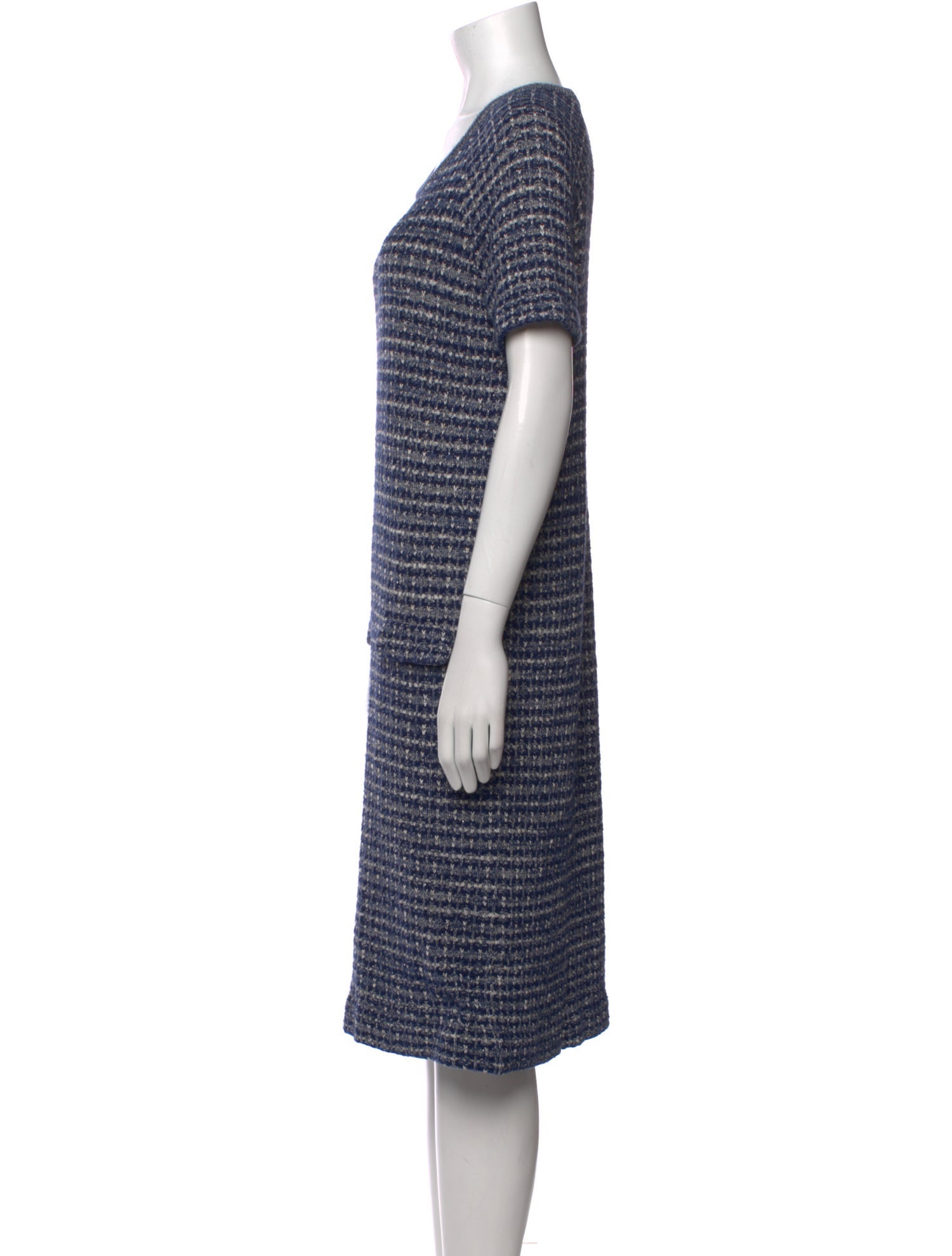Amina Rubinacci Tweed Pattern Knee-Length Dress