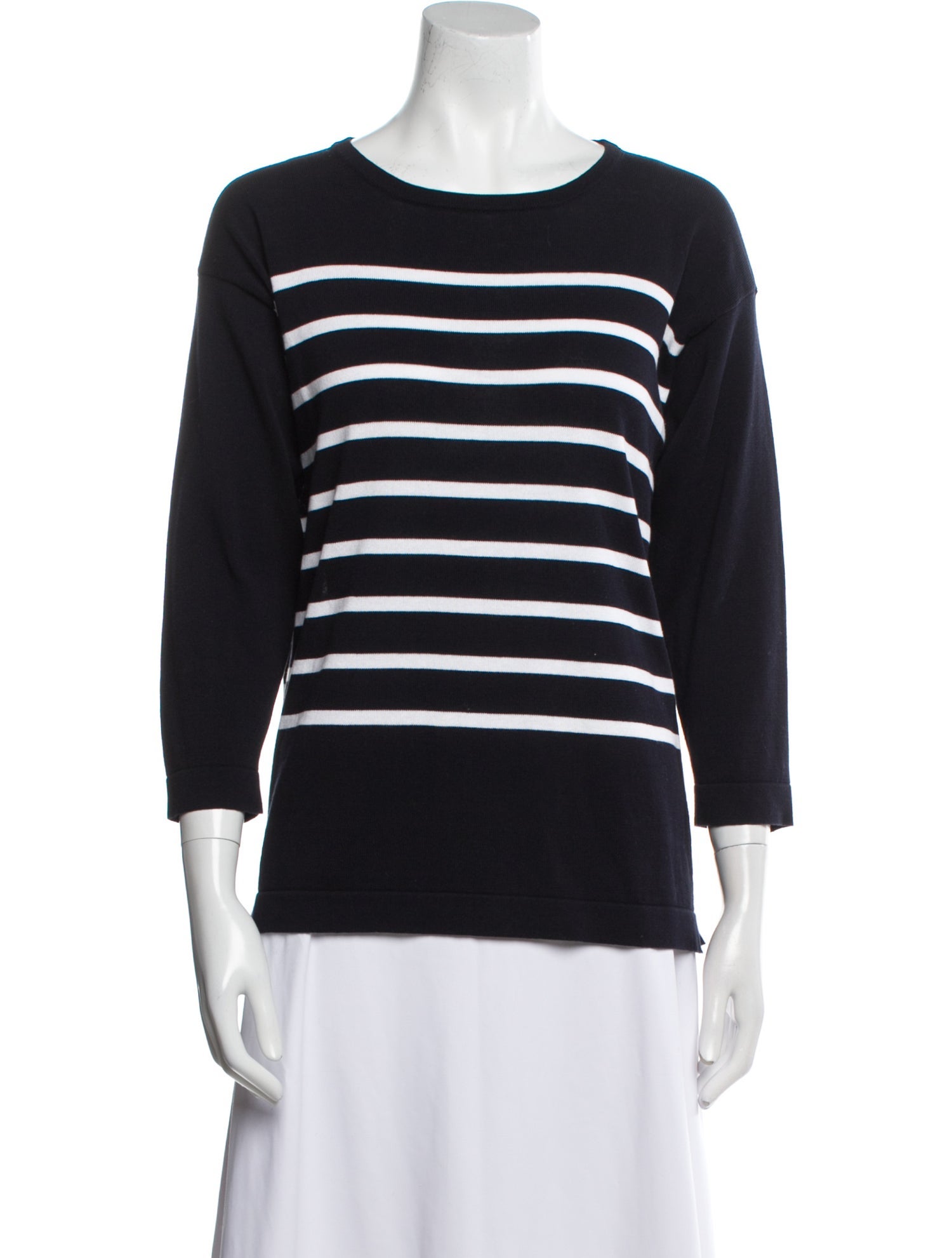 Amina Rubinacci Striped Scoop Neck Sweater