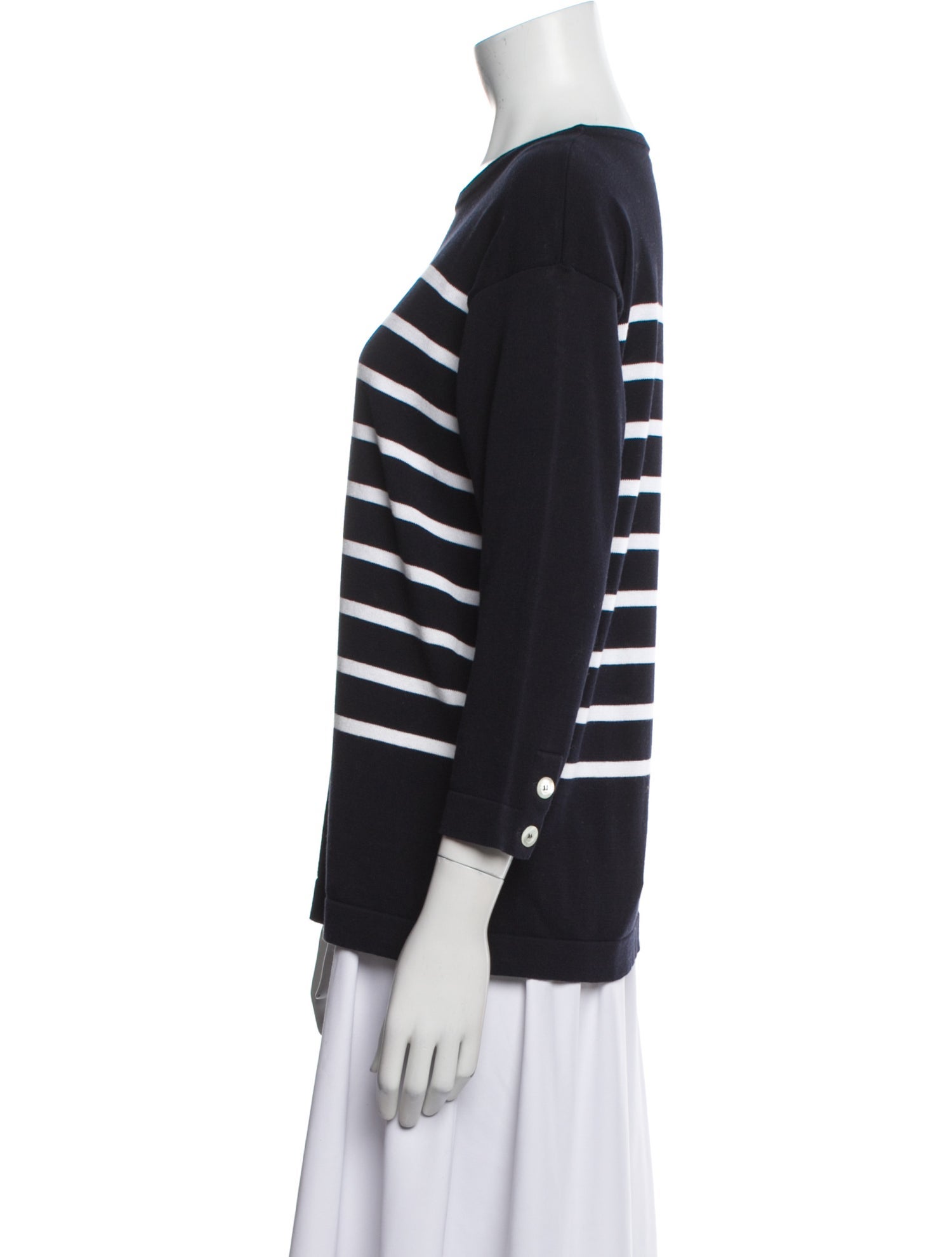Amina Rubinacci Striped Scoop Neck Sweater