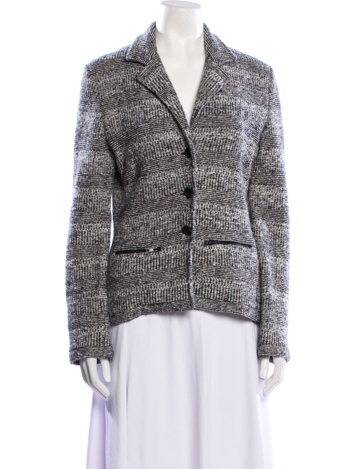Amina Rubinacci Wool Tweed Pattern Blazer