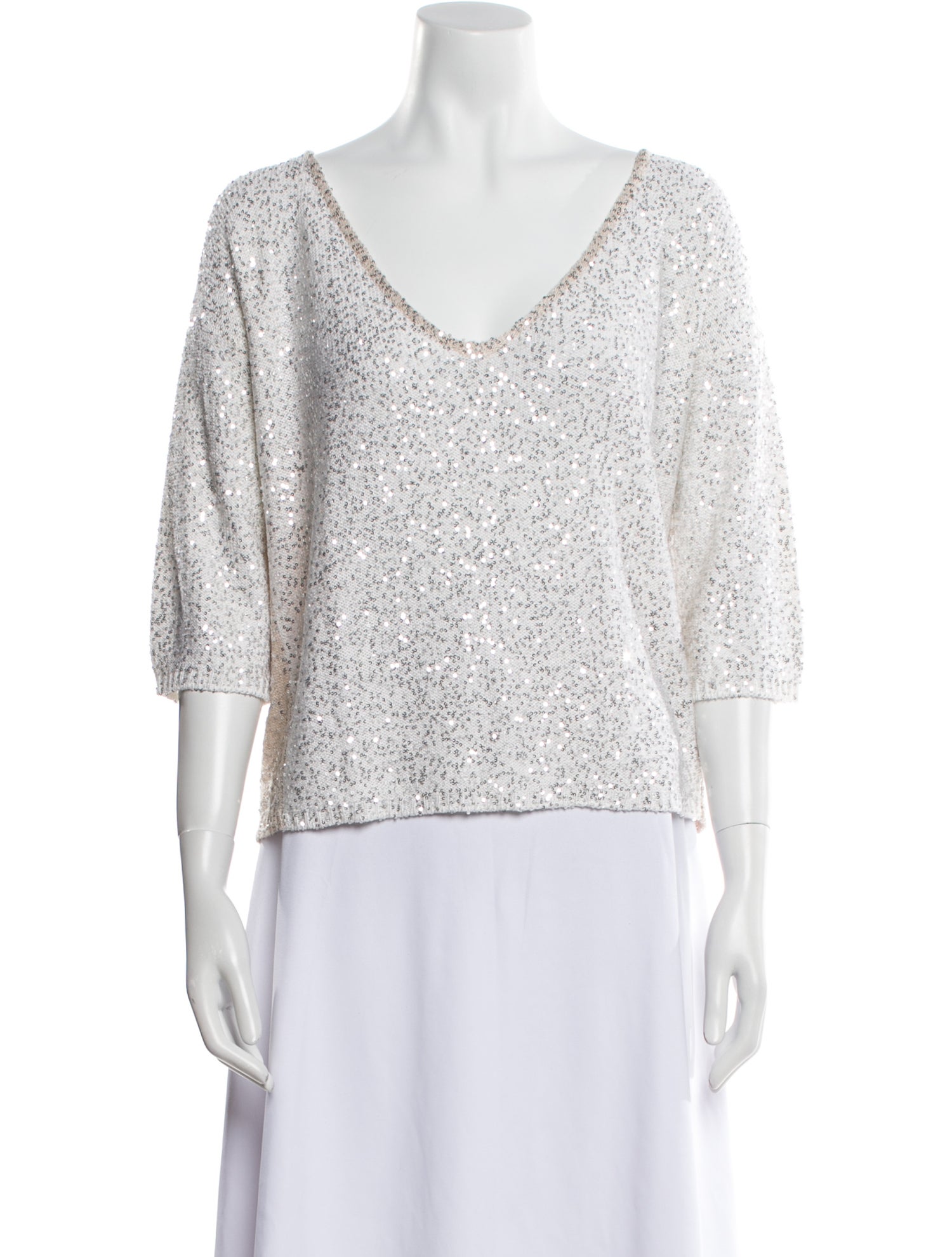 Amina Rubinacci Silk V-Neck Sweater