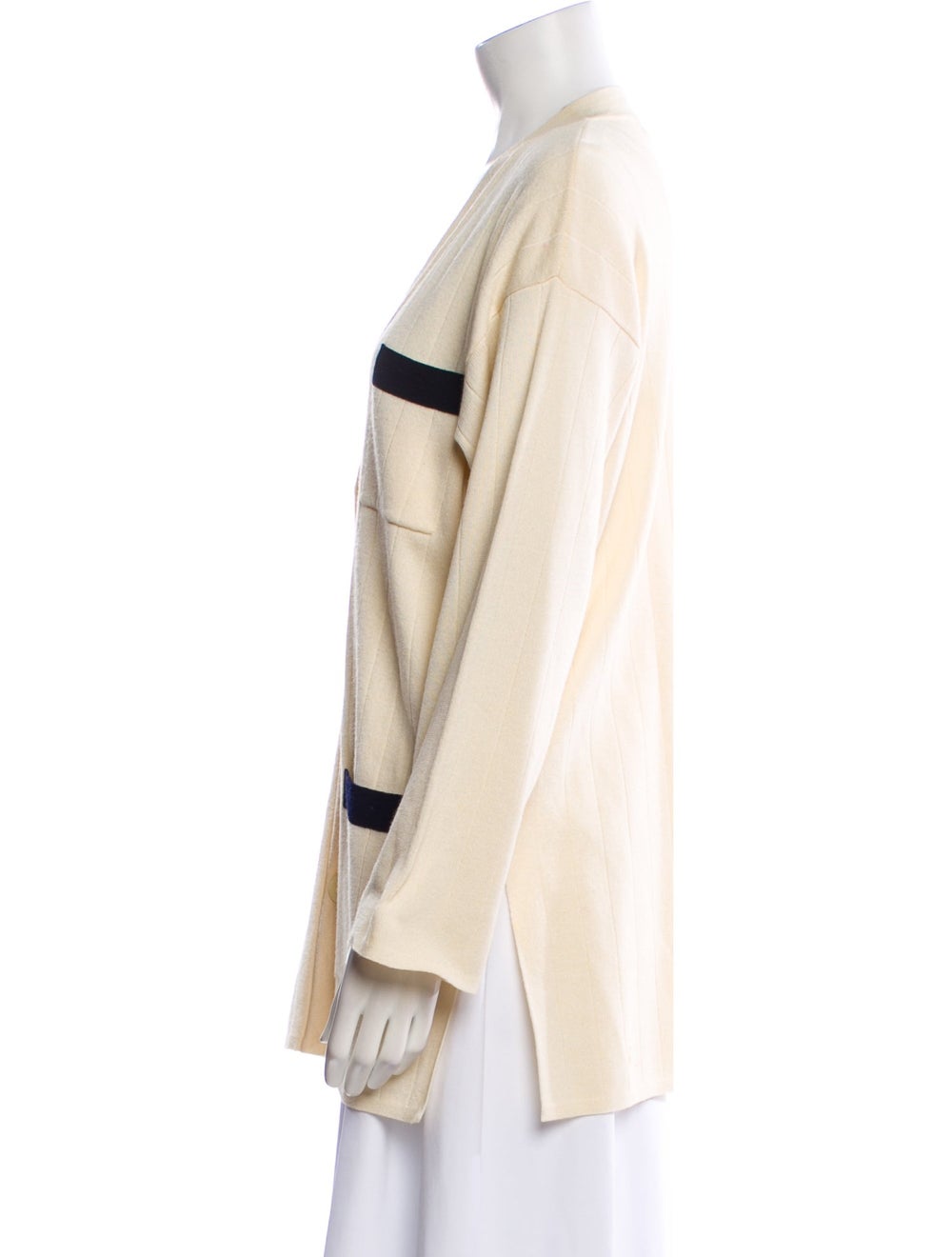 Amina Rubinacci Colorblock Pattern V-Neck Sweater - image 2