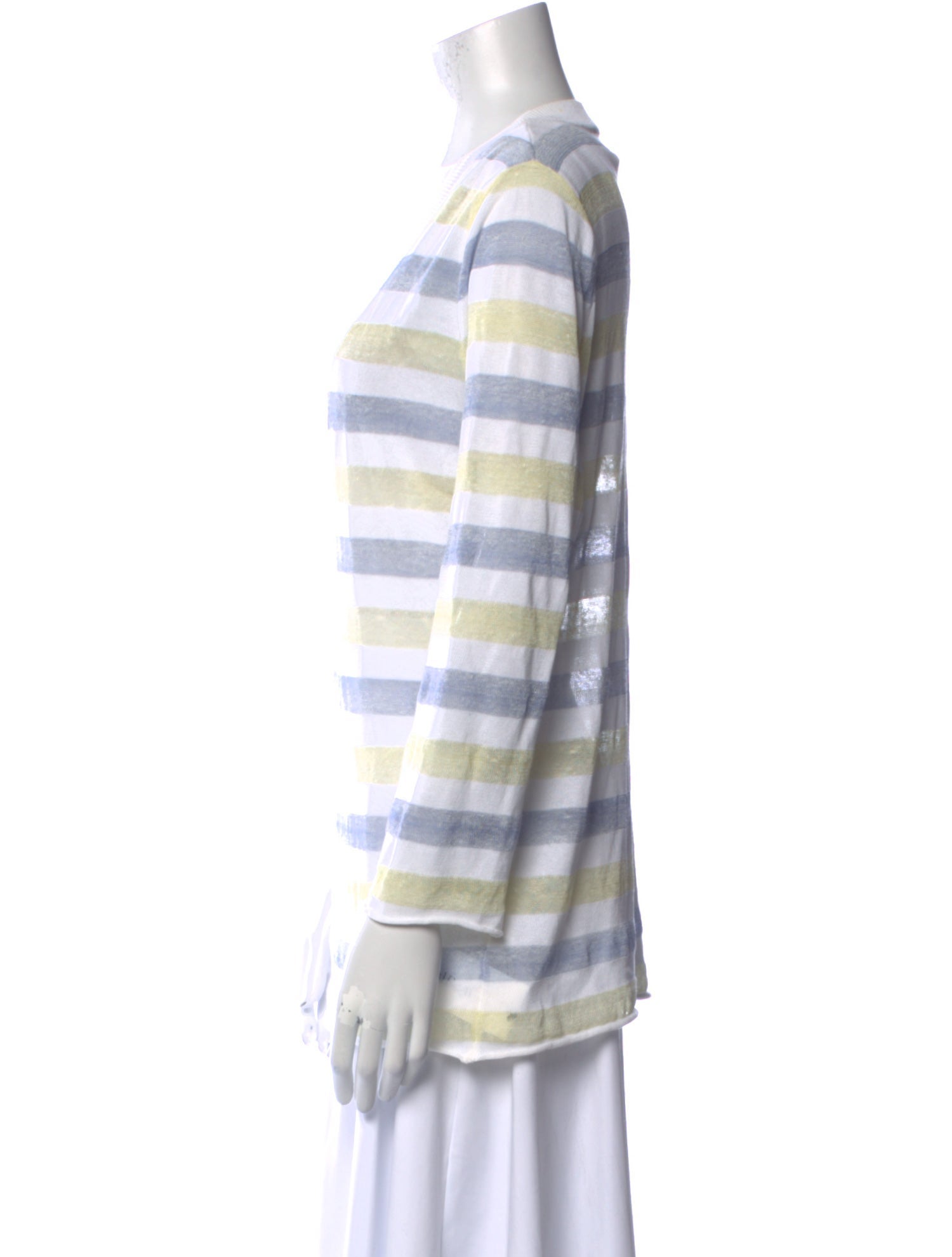 Amina Rubinacci Striped V-Neck Sweater