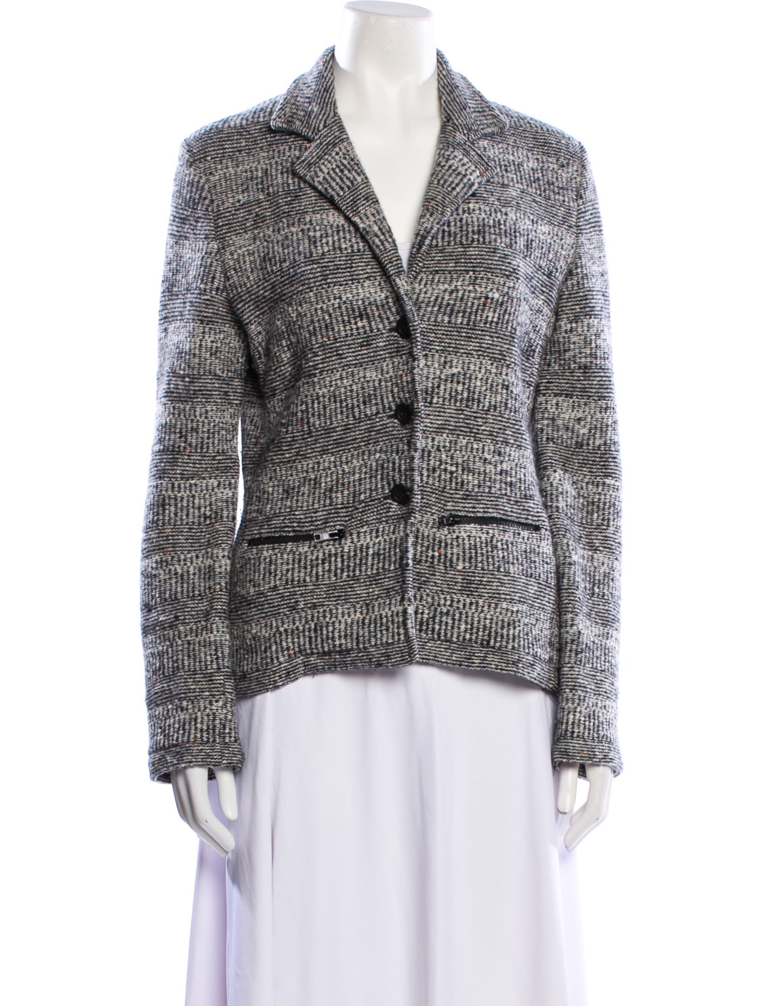 Amina Rubinacci Wool Tweed Pattern Blazer