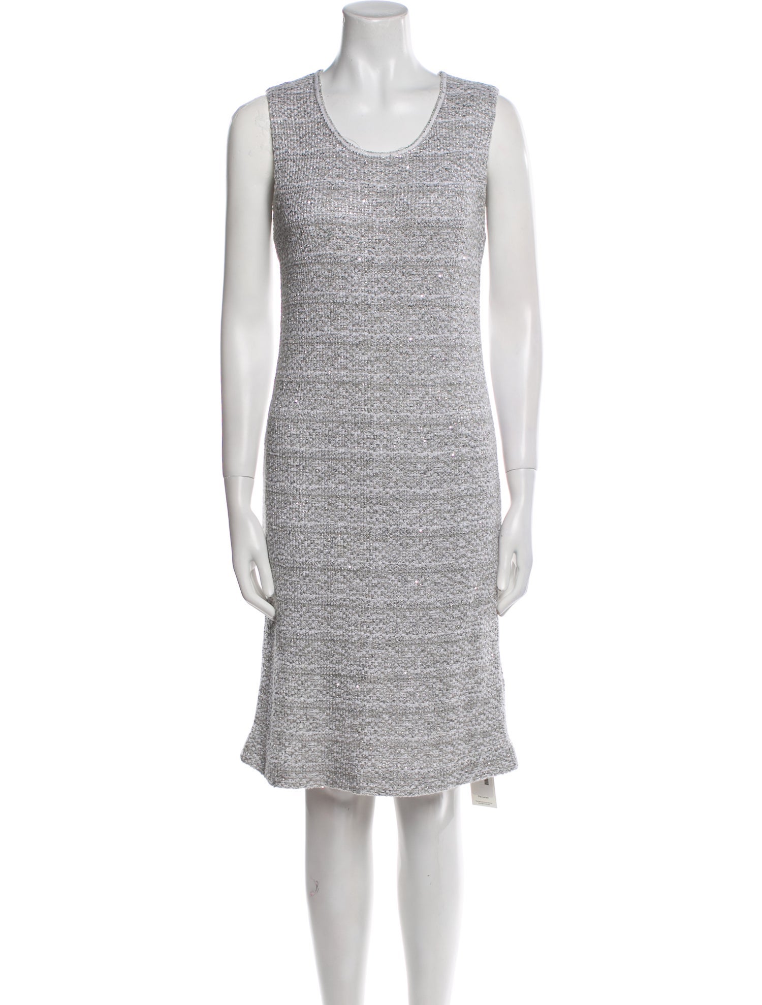 Amina Rubinacci Scoop Neck Knee-Length Dress