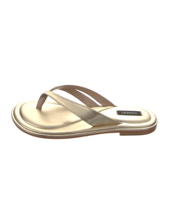 A.Emery Leather Colorblock Pattern Flip Flops