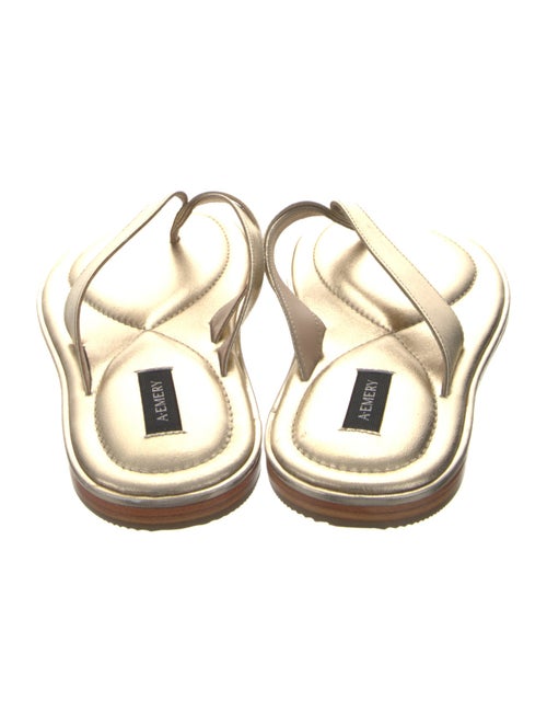 A.Emery Leather Colorblock Pattern Flip Flops