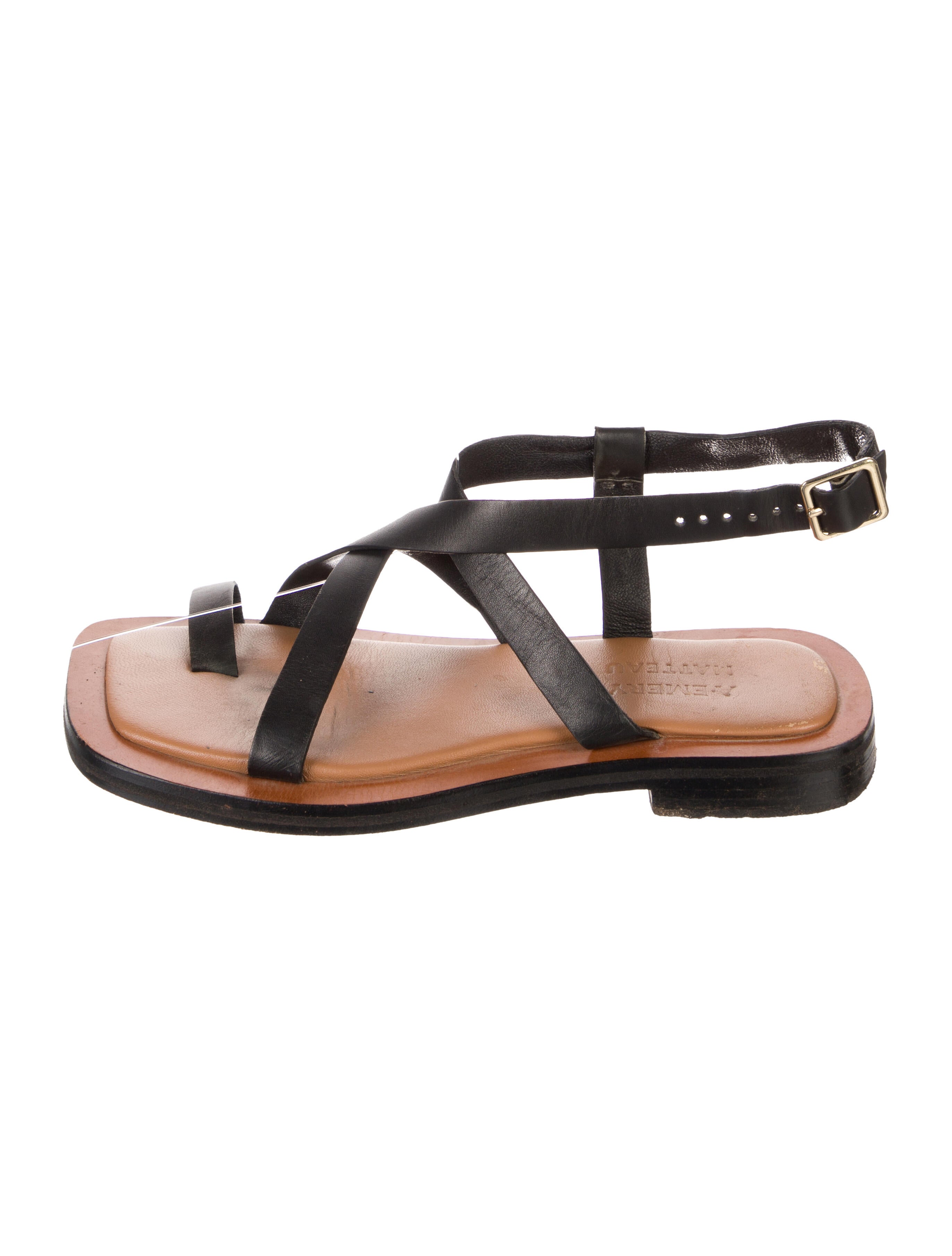 A.Emery Leather Colorblock Pattern Sandals